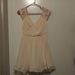 Peach cocktail bling dress sz 3
